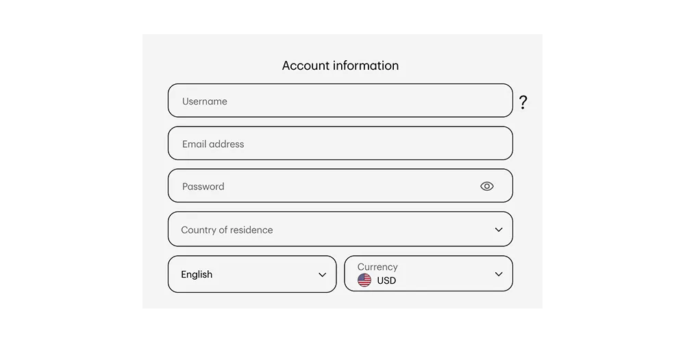 ペイズのアカウント開設フォーム